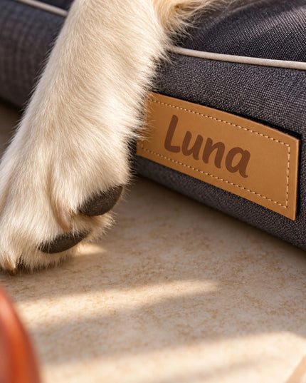 DOGESTE XXL vandeniui atsparus guolis-sofa dideliam šuniui, 118 × 78 cm, su nuimamu užvalkalu ir personalizavimo galimybe