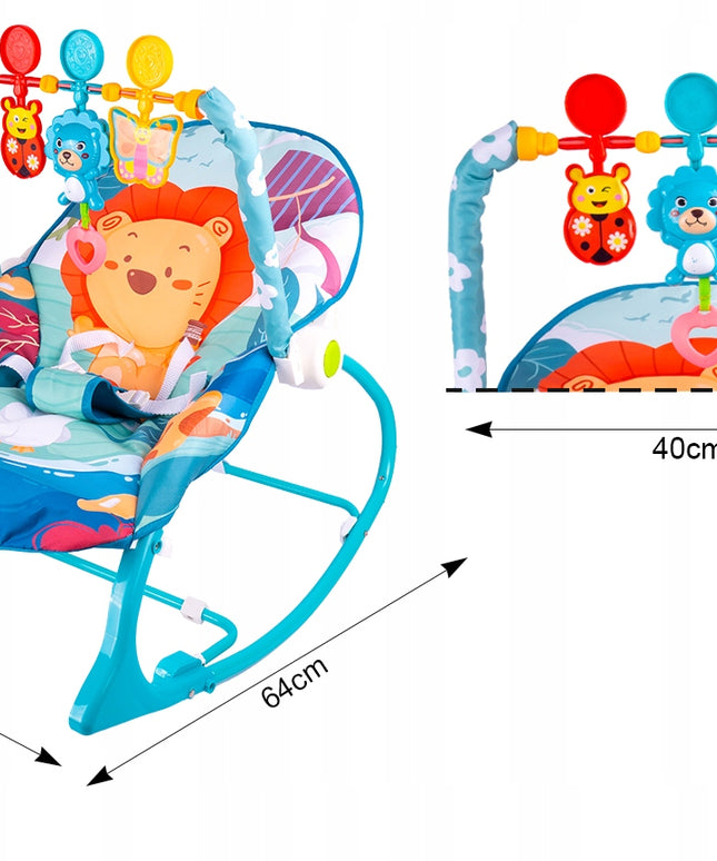 Kūdikio supamas gultukas-čiužinukas, vibruojanti kėdutė, diržai, LEW
