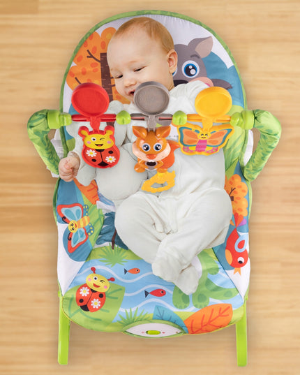 Kūdikio gultukas-supynėlė, kėdutė, vibruojanti sėdynėlė su barškučiais