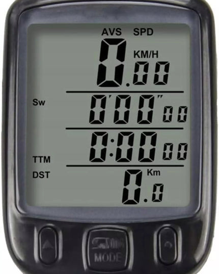 Laidinis dviračio kompiuteris LCD, 27 funkcijos, spidometras, IP68