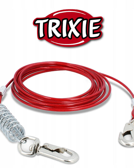 TRIXIE plieninis trosas šunims 5 m su amortizatoriumi