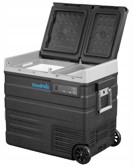 Turistinis kompresorinis šaldytuvas 60L kemperiui, dviejų kamerų, 12-230V