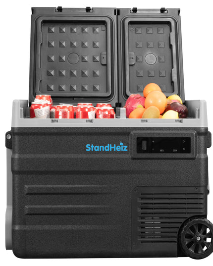 Turistinis kompresorinis šaldytuvas 60L kemperiui, dviejų kamerų, 12-230V