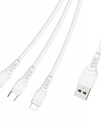 „Hello Case“ 3in1 tinklo įkroviklis, greitasis USB / USB-C + USB-C Micro USB Lightning laidas