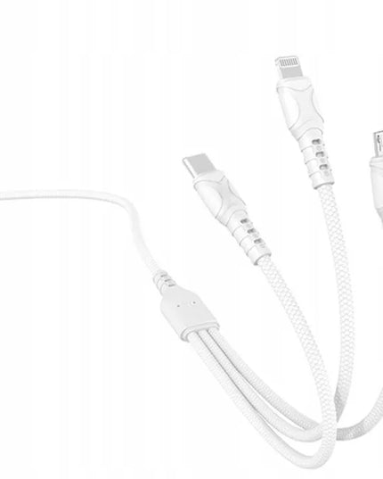 „Hello Case“ 3in1 tinklo įkroviklis, greitasis USB / USB-C + USB-C Micro USB Lightning laidas
