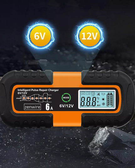 Zenwire automobilinis akumuliatoriaus įkroviklis su remonto funkcija AGM 6V 12V 6A