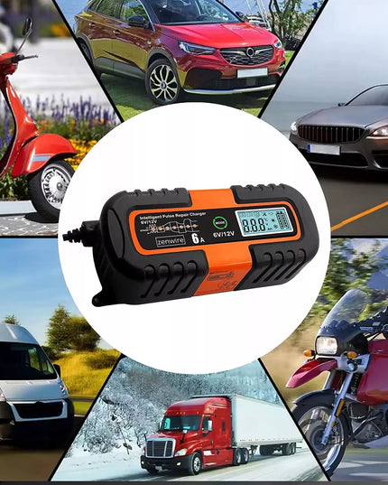 Zenwire automobilinis akumuliatoriaus įkroviklis su remonto funkcija AGM 6V 12V 6A