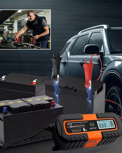Zenwire automobilinis akumuliatoriaus įkroviklis su remonto funkcija AGM 6V 12V 6A