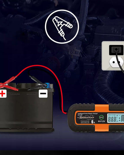 Zenwire automobilinis akumuliatoriaus įkroviklis su remonto funkcija AGM 6V 12V 6A