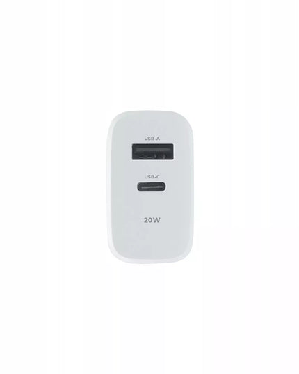 2in1 USB-C USB sieninis įkroviklis, greitas 20W PD QC 3.0 įkroviklis telefonui