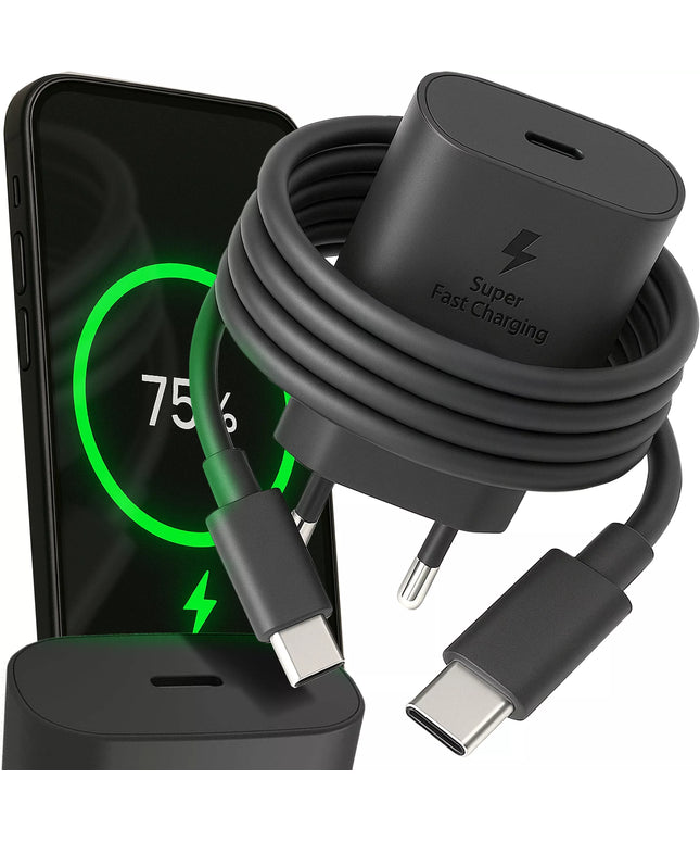 Spartusis sieninis USB-C 45W PD įkroviklis + USB-C į USB-C 3.0 2.4A 1m laidas