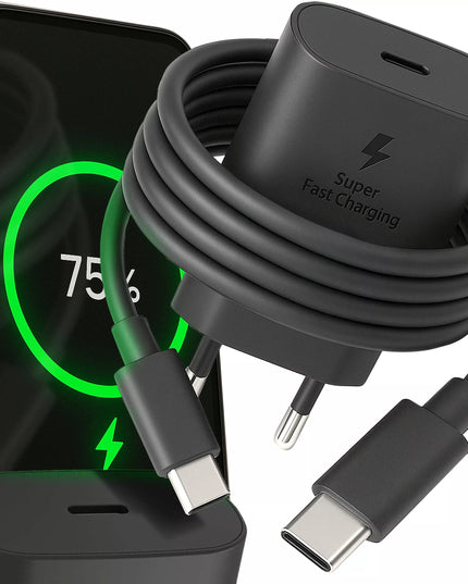 Spartusis sieninis USB-C 45W PD įkroviklis + USB-C į USB-C 3.0 2.4A 1m laidas