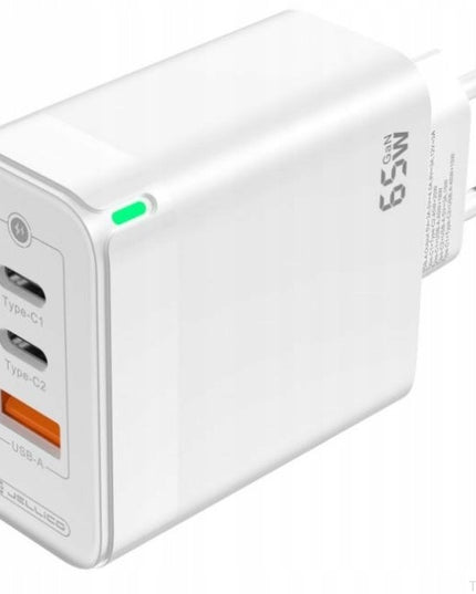 Sieninis įkroviklis Greitas įkrovimas 65W 2xUSB-C USB3.0 + USB-C laidas