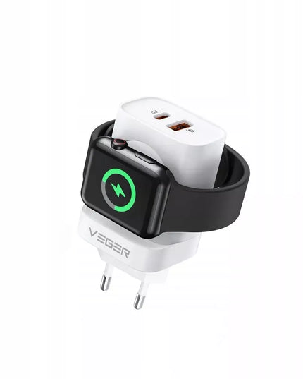 Veger 25W tinklo įkroviklis su USB-C, USB-A ir  Watch belaidžio įkrovimo funkcija
