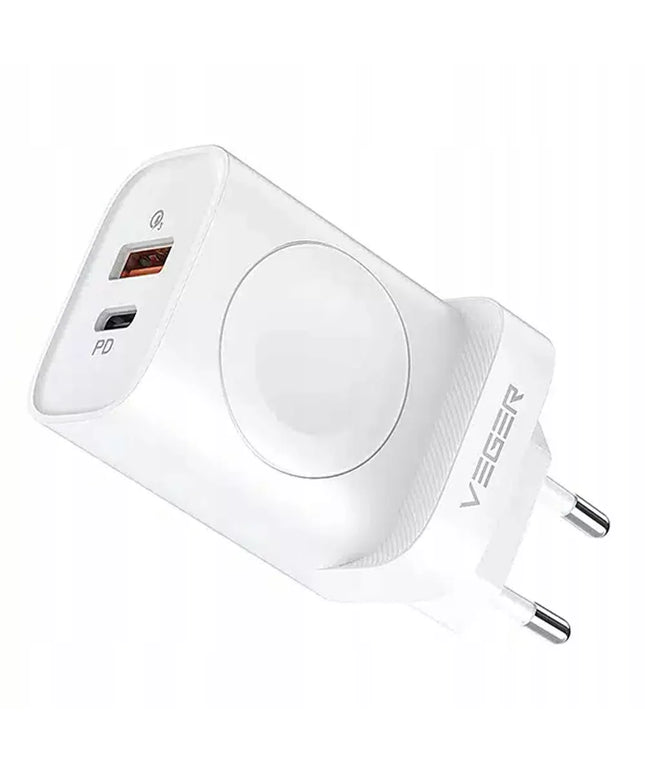 Veger 25W tinklo įkroviklis su USB-C, USB-A ir  Watch belaidžio įkrovimo funkcija
