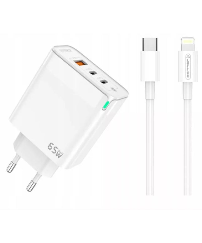 Jellico 65W greitasis įkroviklis 2 x USB-C + USB 3.0 + laidas