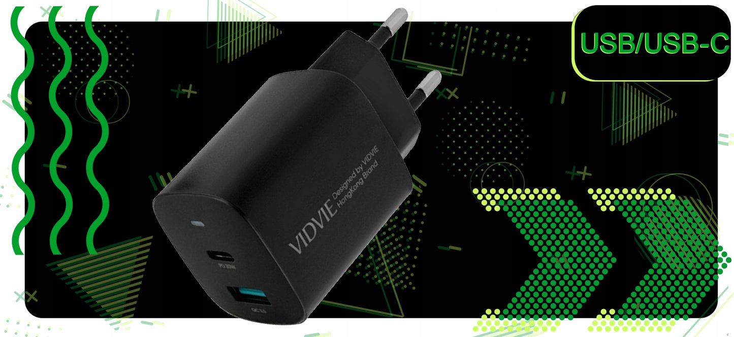 USB C Įkroviklis (USB C Tipo, USB-A, Tinklinis, Greitas) + C Tipo Kabelis