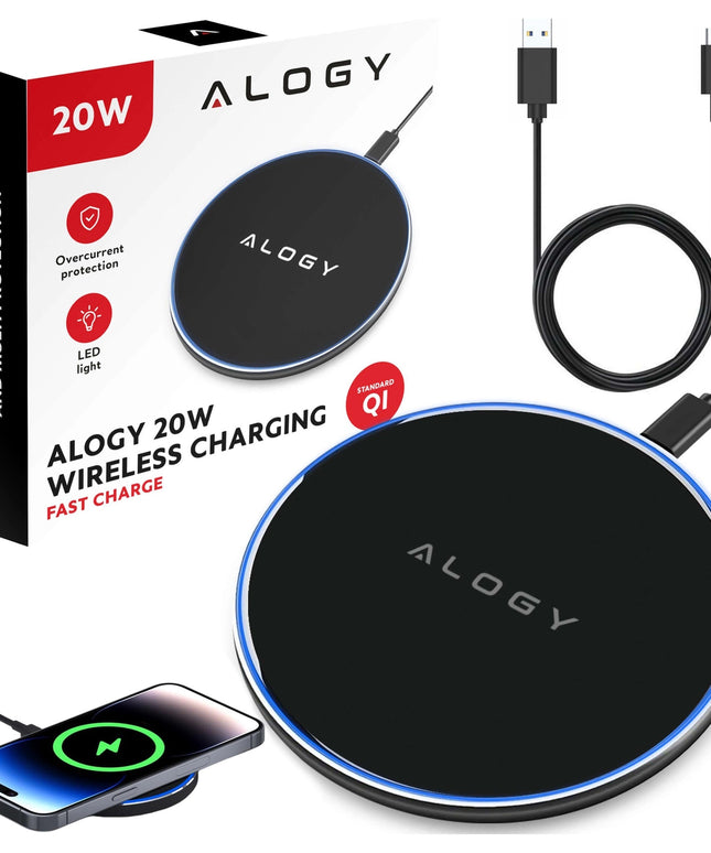 Belaidis indukcinis QI įkroviklis 20W, skirtas Samsung S25 S24 S23 S22 S21