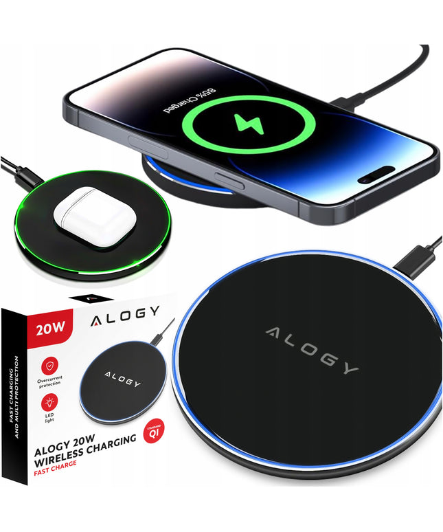 Belaidis indukcinis QI įkroviklis 20W, skirtas Samsung S25 S24 S23 S22 S21