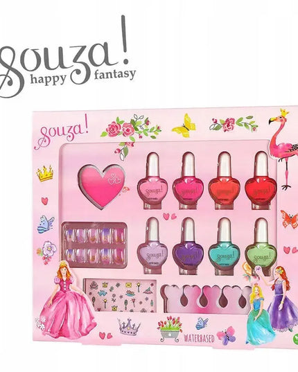 Souza! princesės nagų lakų ir aksesuarų rinkinys vaikams, 12 dalių