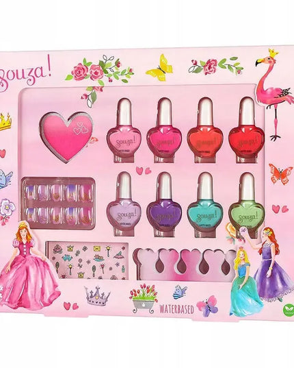 Souza! princesės nagų lakų ir aksesuarų rinkinys vaikams, 12 dalių