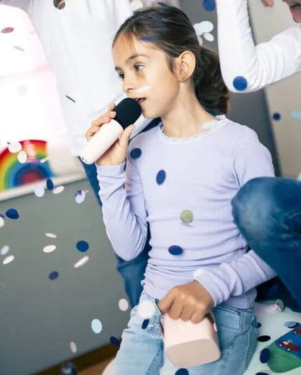 „Lalarma“ belaidis karaoke rinkinys vaikams – mikrofonas ir garsiakalbis, rožinis