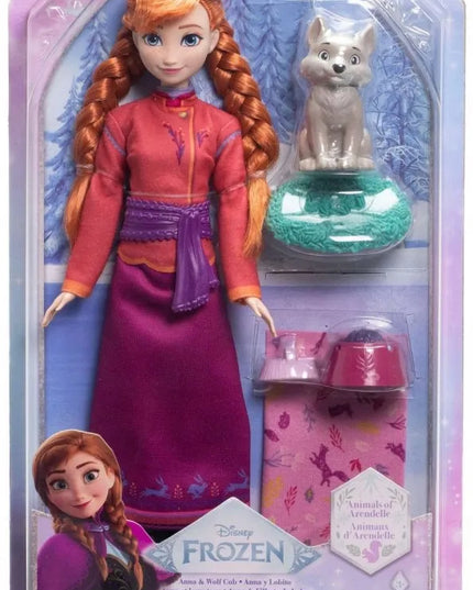 „Disney“ „Ledo šalis“ Princesė Ana 29 cm lėlė su vilkiuku ir aksesuarais
