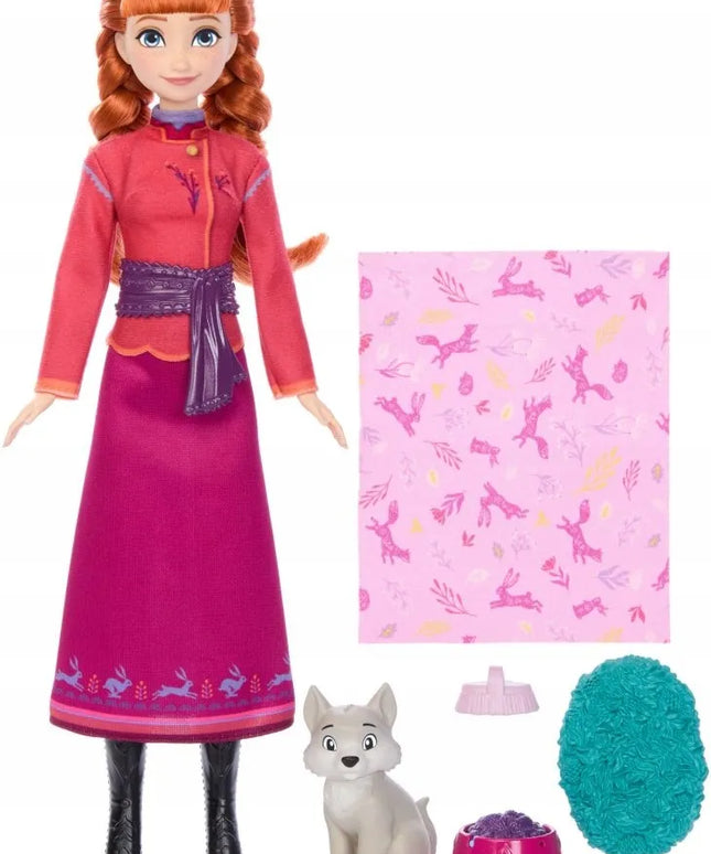 „Disney“ „Ledo šalis“ Princesė Ana 29 cm lėlė su vilkiuku ir aksesuarais