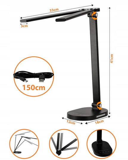 Galinga 8W dviguba LED stalinė lempa su daug spalvų, pritemdoma, aukštos kokybės