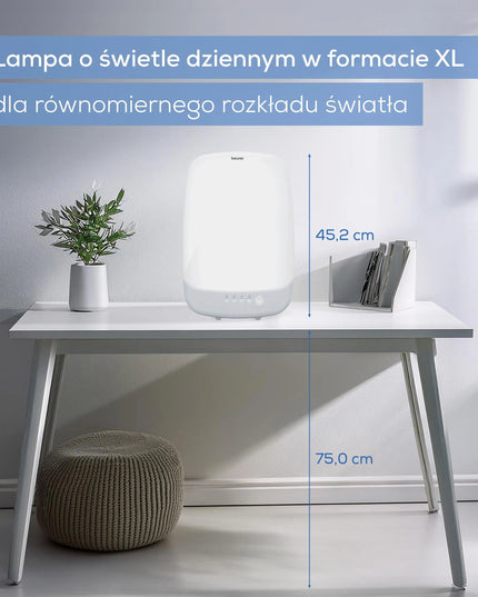 BEURER TL 85 LED fototerapijos lempa su laikmačiu, 14 000 lx, balta