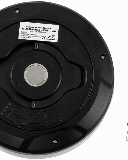 LED Kempingo ir stovyklavimo akumuliatorinė lempa, 10 m šilto apšvietimo girlianda ant ritės