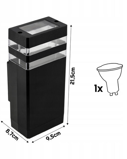 Lauko fasado sieninis LED šviestuvas 1xGU10 IP44