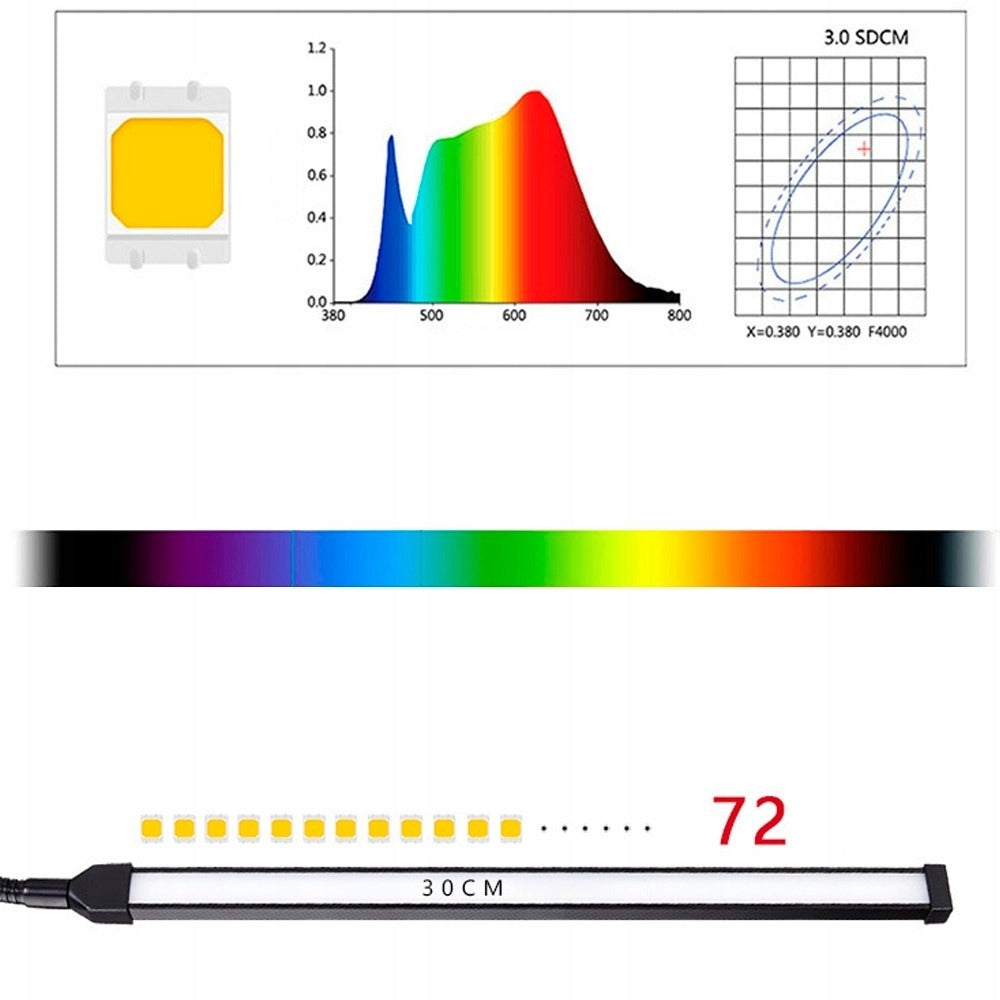 Kosmetinis LED šviestuvas 3in1, stovintis/stalinis, lankstus, blakstienoms ir nagams