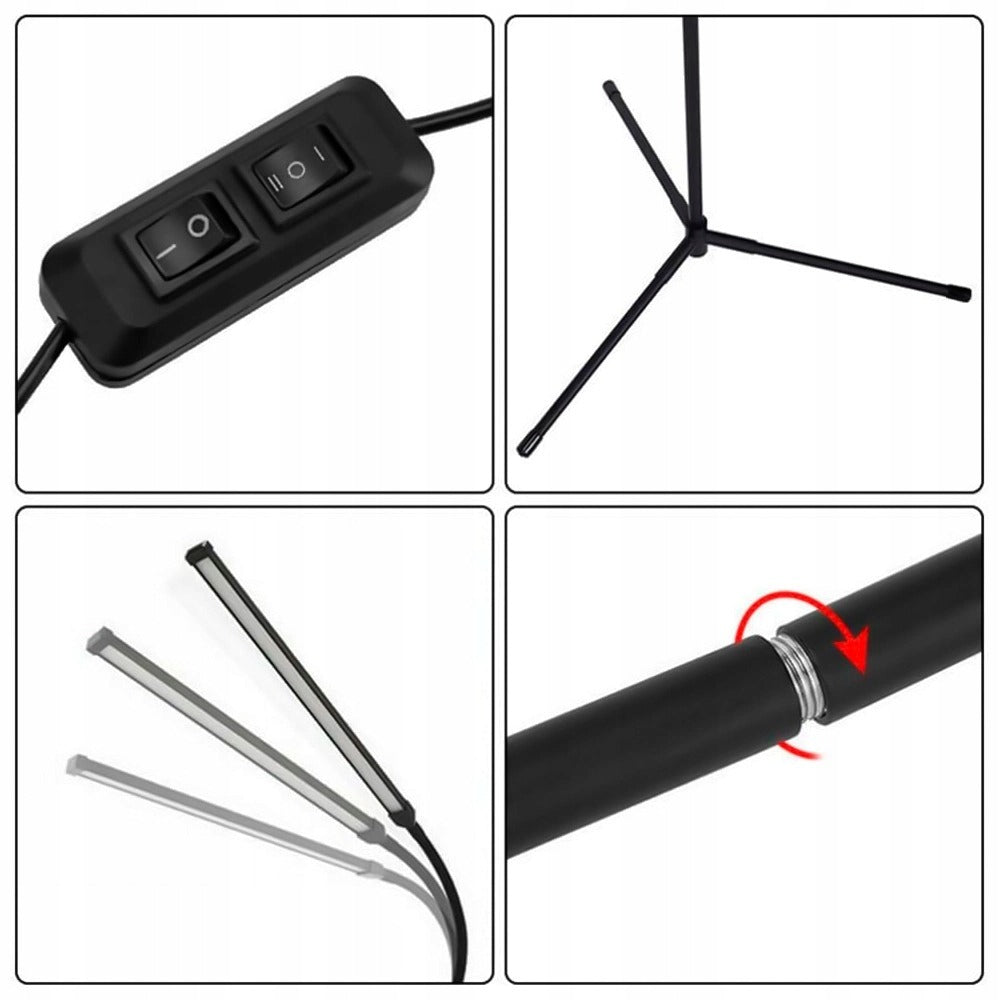 Kosmetinis LED šviestuvas 3in1, stovintis/stalinis, lankstus, blakstienoms ir nagams