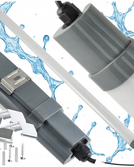 LED lempa 120cm 36W 3000lm Hermetiškas šviestuvas IP65 Garažui, dirbtuvėms 4x