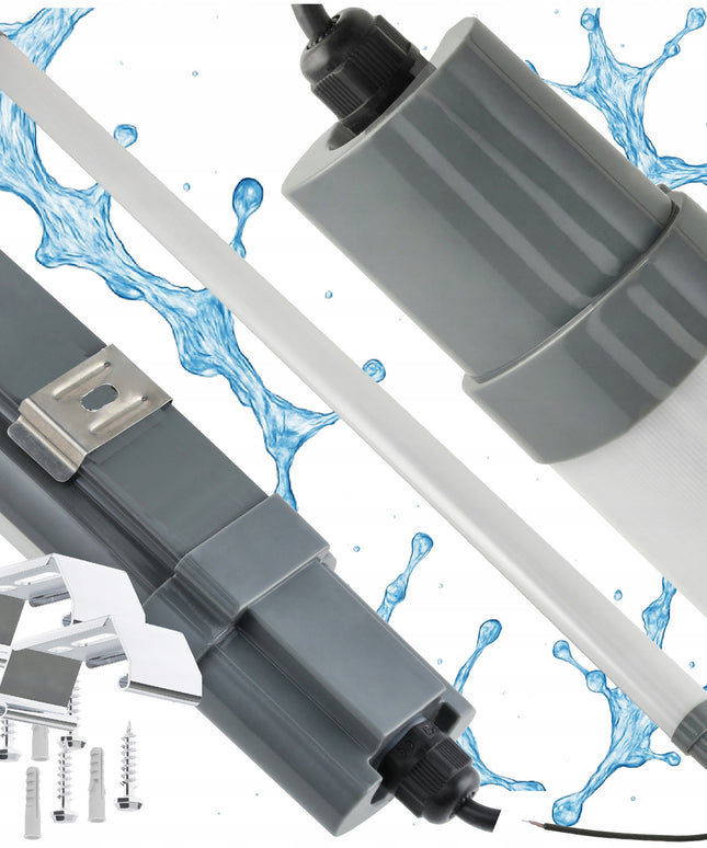 LED lempa 120cm 36W 3000lm Hermetiškas šviestuvas IP65 Garažui, dirbtuvėms 4x