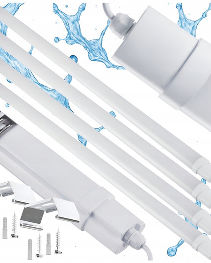 LED lempa 120cm 36W 3000lm Hermetiškas šviestuvas IP65 Garažui, dirbtuvėms 4x