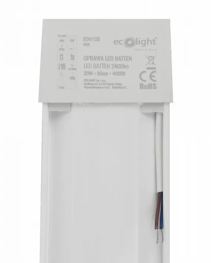 LED šviestuvas garažui 20W 60cm neutralios spalvos 4000K 2400Lm dirbtuvių 230V