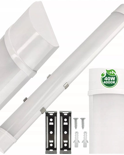 ECOLIGHT LED šviestuvas garažui 40W 120cm, neutrali šviesa 4000K 4800Lm, dirbtuvėms 230V