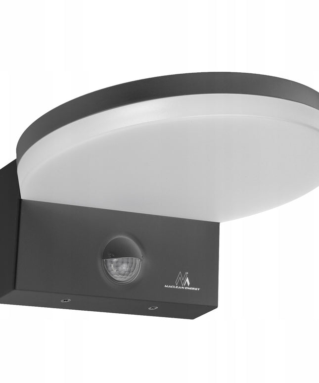 Lauko sieninė LED lempa su judesio ir prieblandos jutikliu, IP65, 15W, pilka