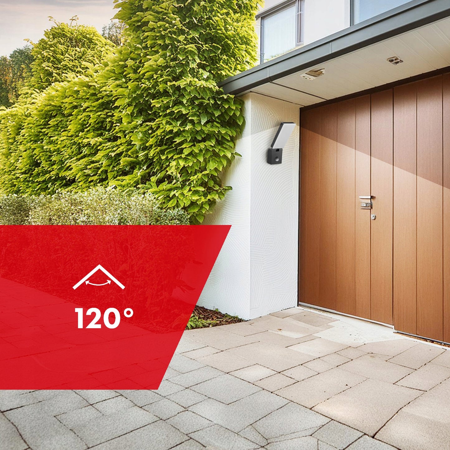 LED lauko sieninis fasadinis šviestuvas su judesio ir prieblandos jutikliu, IP65