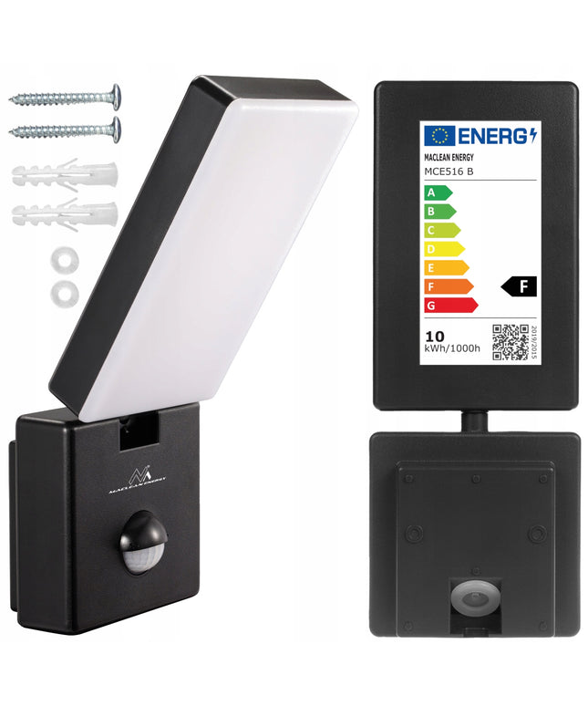 LED lauko sieninis fasadinis šviestuvas su judesio ir prieblandos jutikliu, IP65