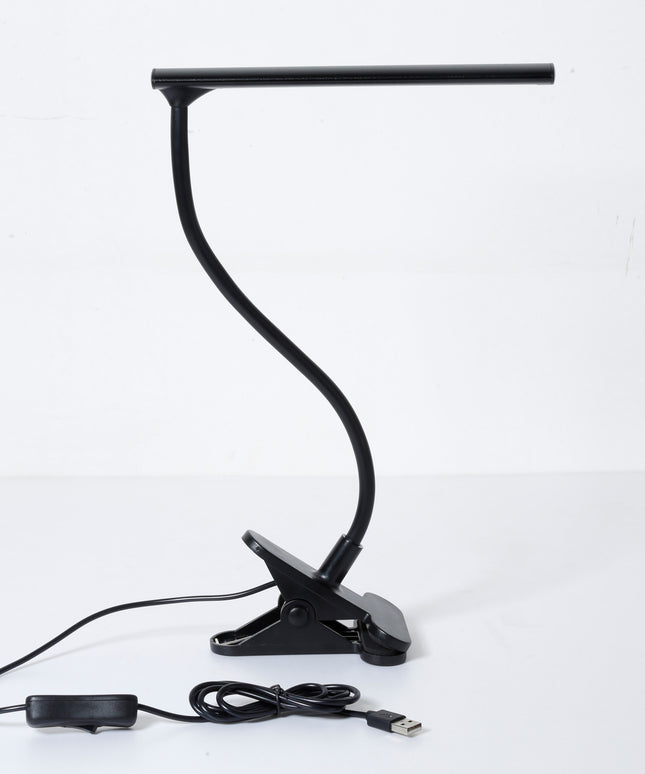 Stalinė LED lempa su spaustuku, 1,6 m USB laidas