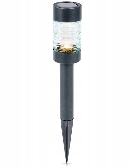 Sodo lauko LED šviestuvas su įmontuotu saulės moduliu ir jutikliu