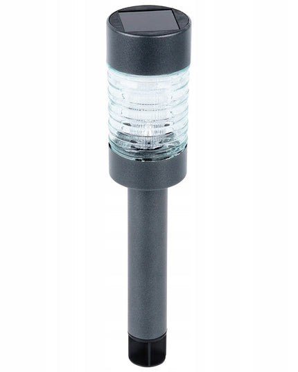 Sodo lauko LED šviestuvas su įmontuotu saulės moduliu ir jutikliu