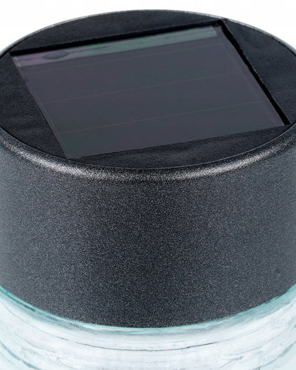 Sodo lauko LED šviestuvas su įmontuotu saulės moduliu ir jutikliu