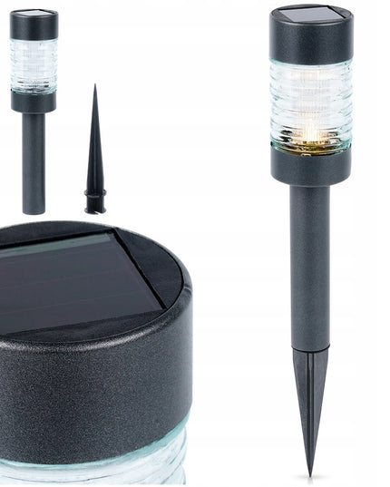 Sodo lauko LED šviestuvas su įmontuotu saulės moduliu ir jutikliu