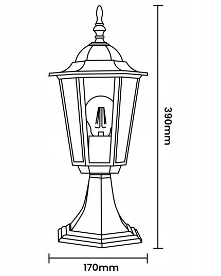 Lauko LED sodo šviestuvas E27 pastatomas žibintas stulpas 39 cm