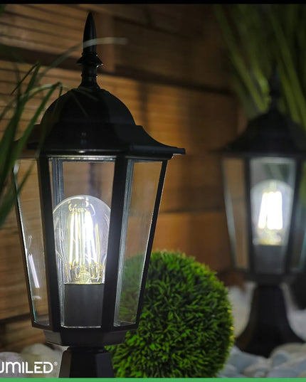 Lauko LED sodo šviestuvas E27 pastatomas žibintas stulpas 39 cm