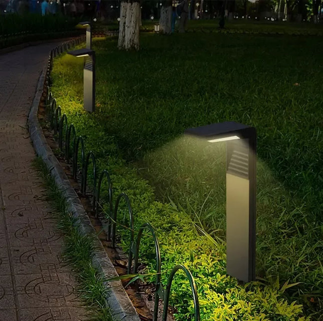 Saulės energija maitinamas sodo šviestuvas, 41 cm aukščio, IP65